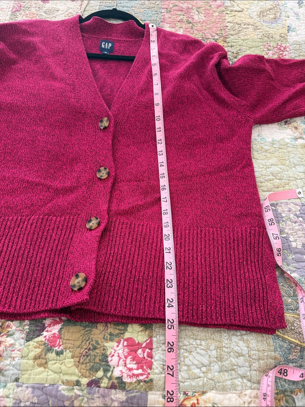 GAP Women's Raspberry Button Cardigan Sweater - Picture 9 of 10